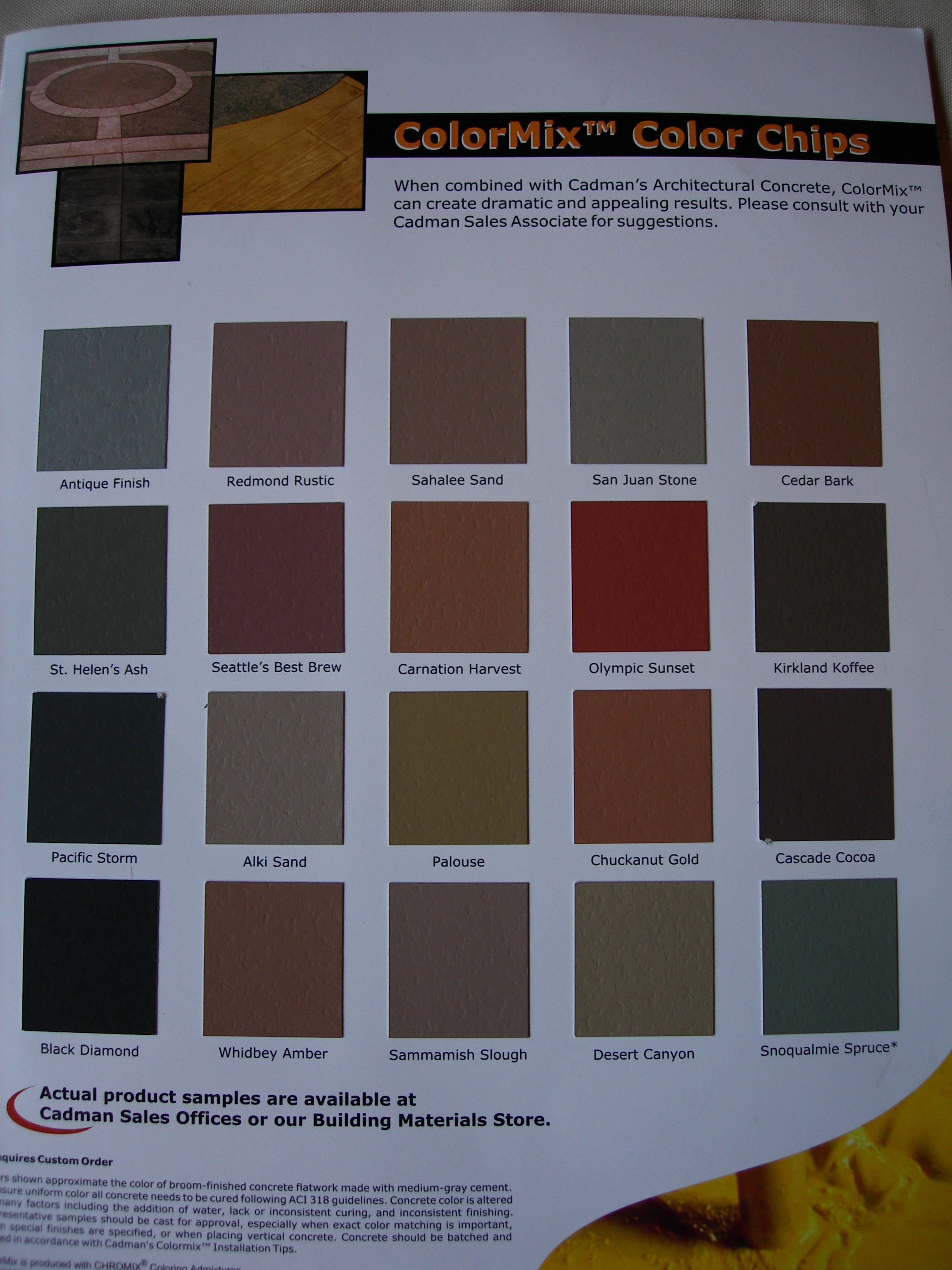 Concrete Color Chart